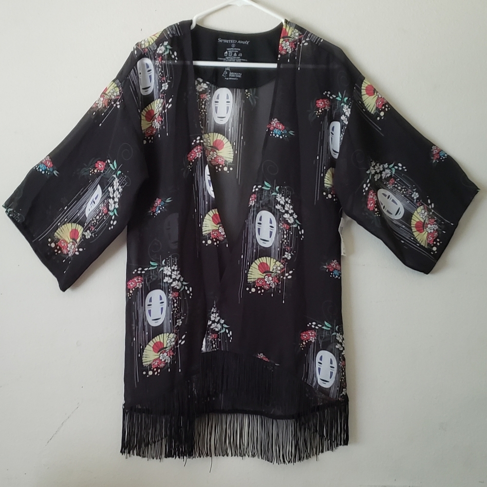 Her Universe Spirited Away Black Kimono with No-Face Print